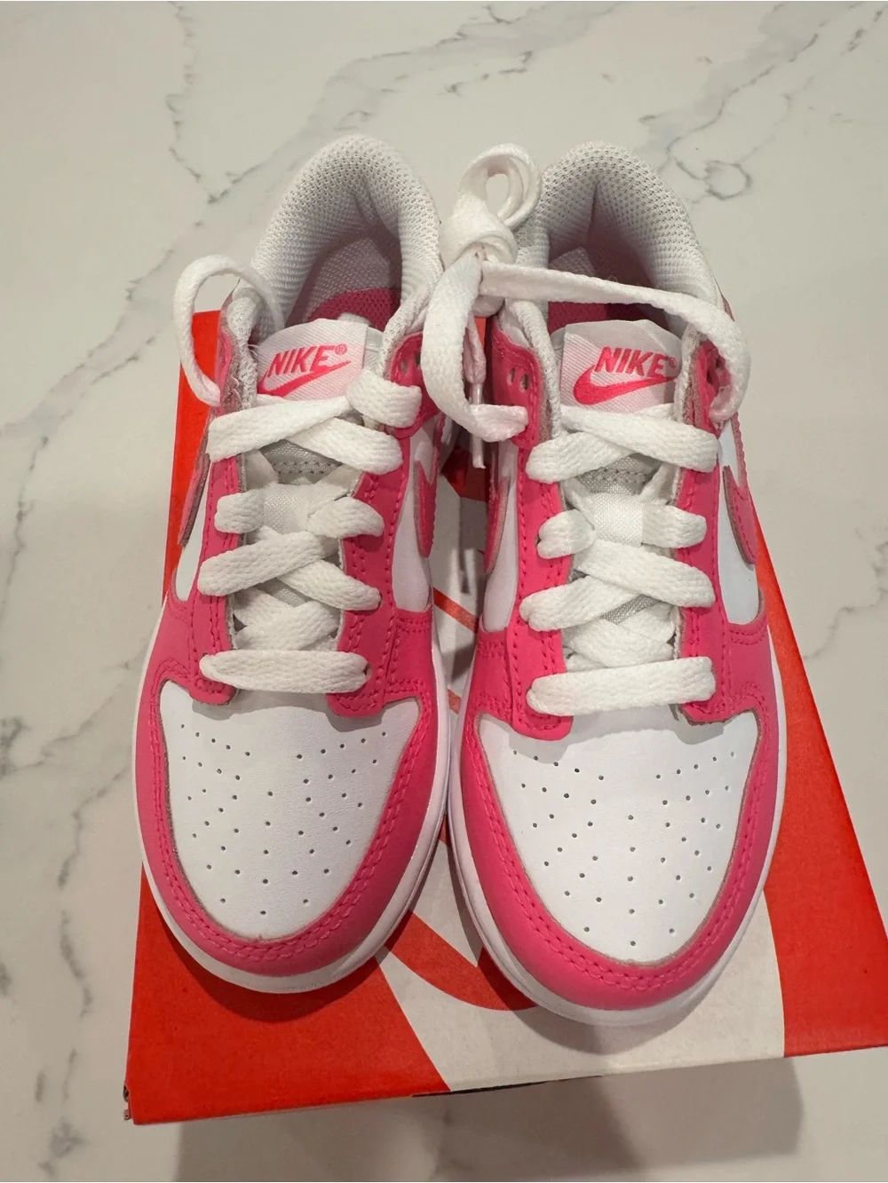 NWT Nike Dunk Low - Laser Fuchsia/White/Laser Fuchsia - Kids' Size 11.5C